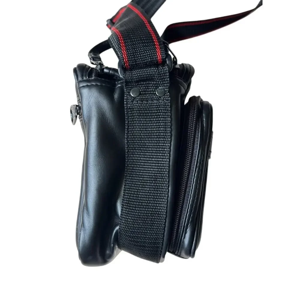 SLR Customer Padded Camera Shoulder Bag Black Red Multi-Compartment Strap